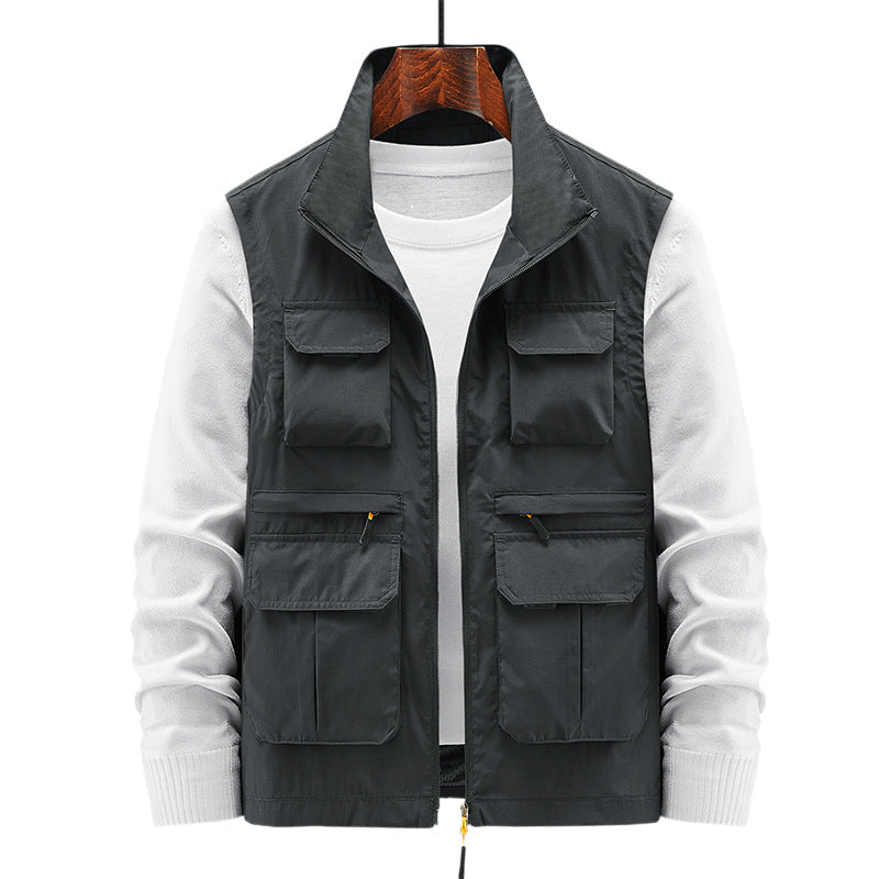 Multi-pocket outdoor work waistcoat