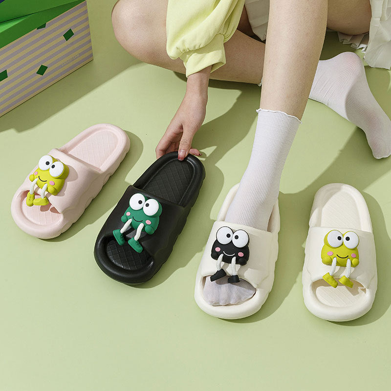 Whimsical frog slippers: summer fun