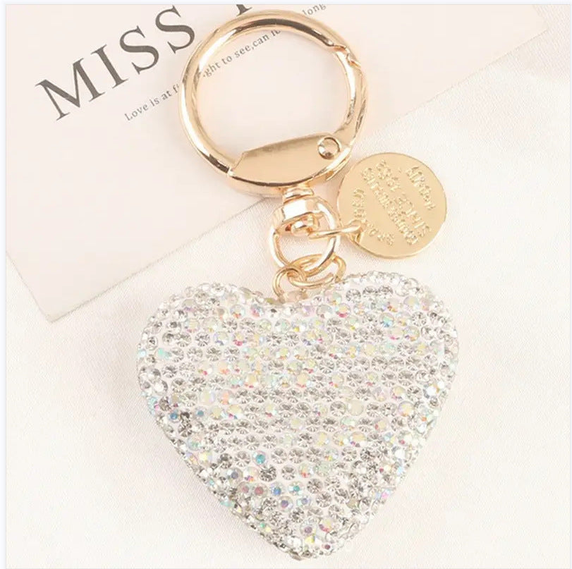 Creative Fashion Rhinestone Heart Keychain Pendant