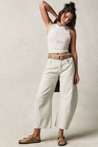 Loose, low-waist wide-leg pants