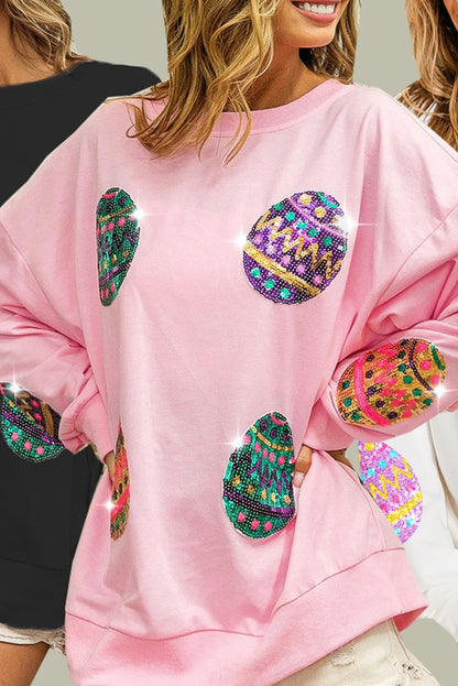 Oversized sweatshirt with Easter egg print