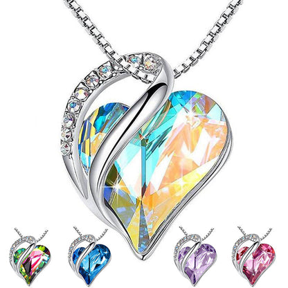 Sliver Heart Shaped Geometric Necklace Jewelry