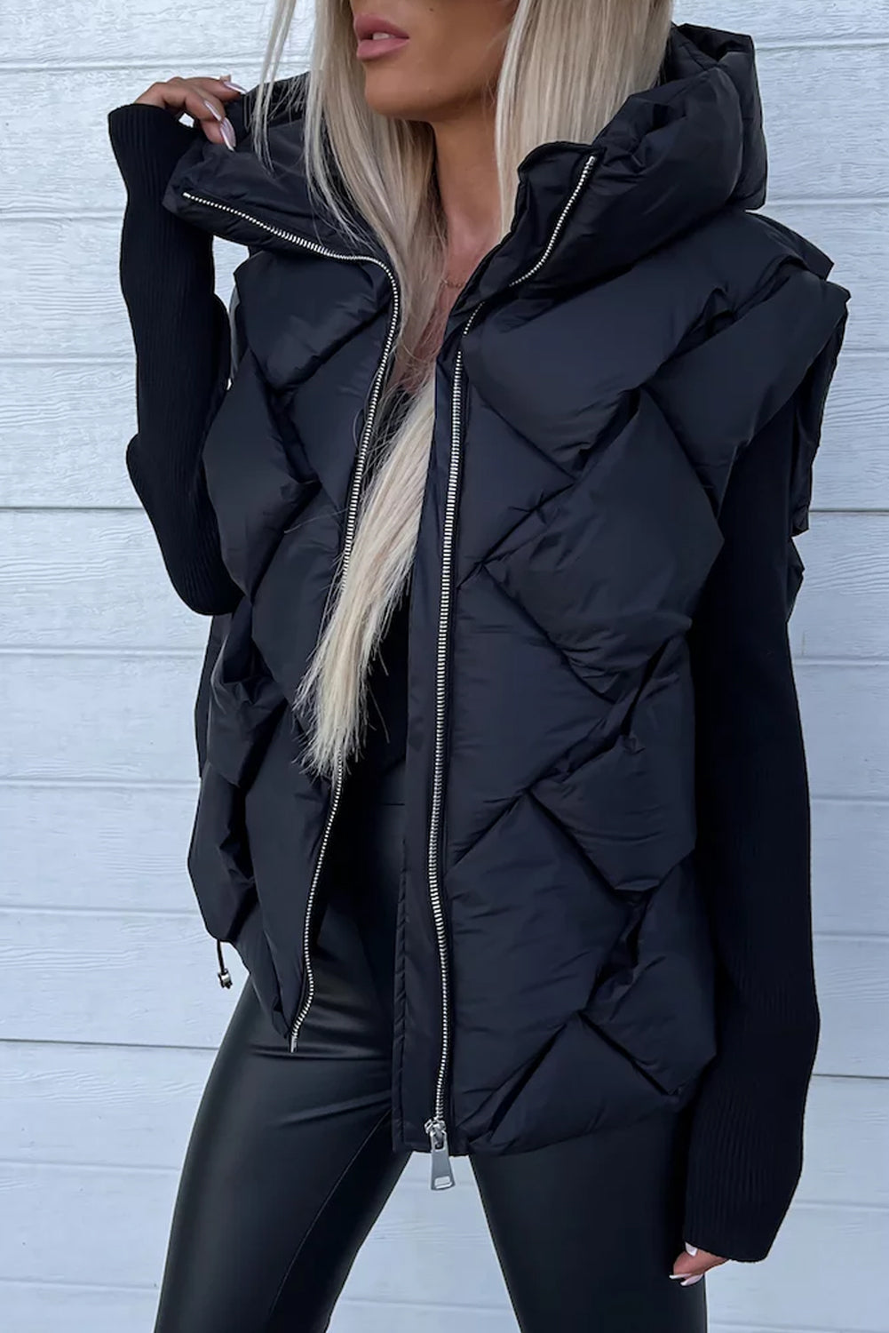 Hooded thermal vest coat