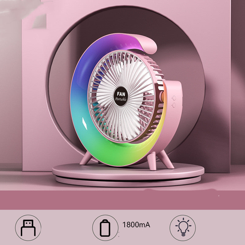 Portable, silent, bright, charging, desktop fan.