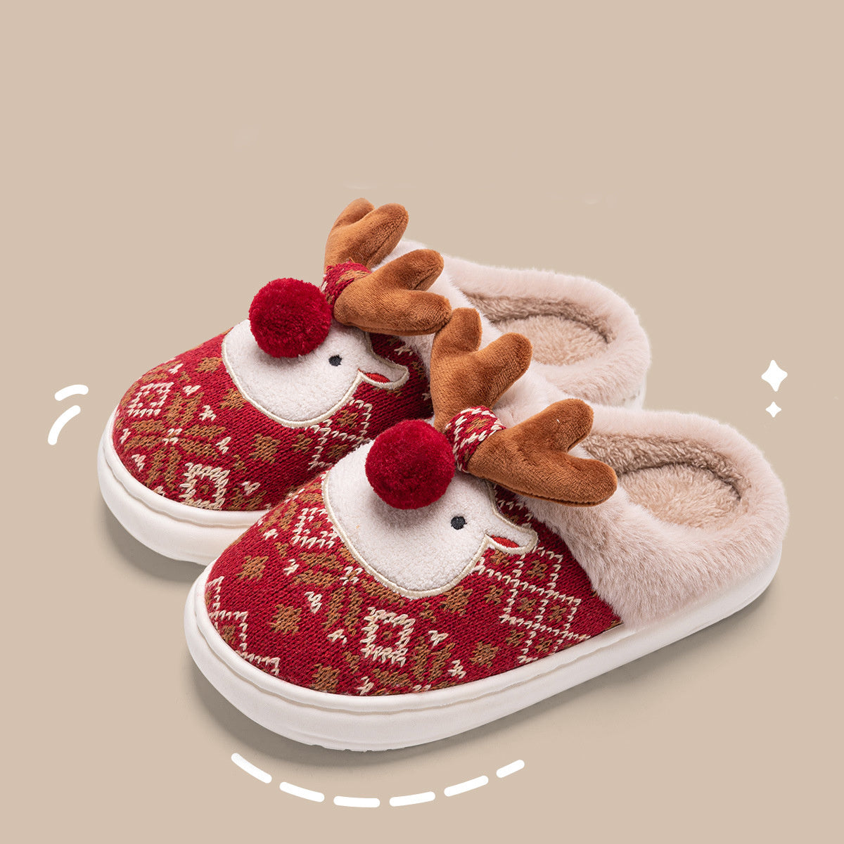 Cozy Elk Christmas Slippers