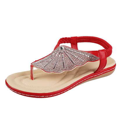 New Rhinestone Shell Flip-Flops Slippers