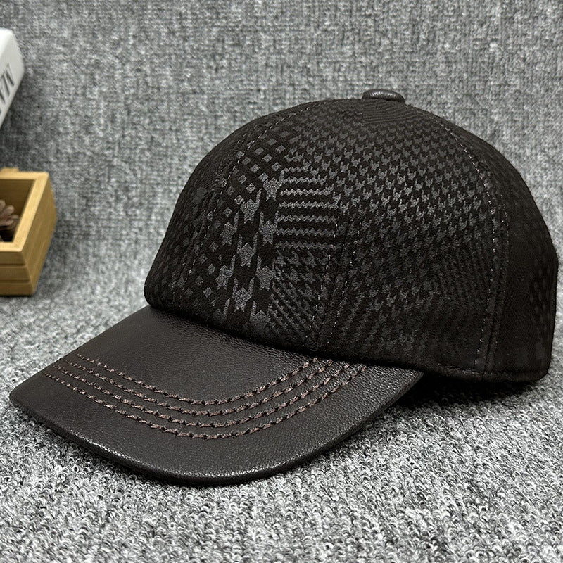 Versatile men's leather baseball cap