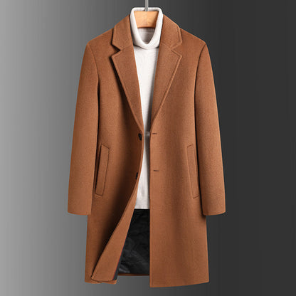 Woolen Slim Long Casual Trench Coat