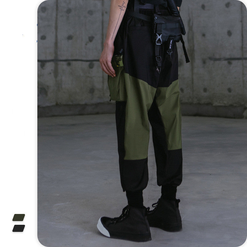 Splicing tooling casual pants men