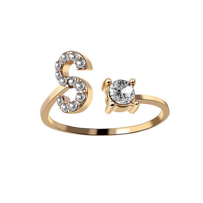 New Design Adjustable Initial Letter Ring