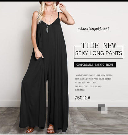 Summer V Neck Long Jumpsuits