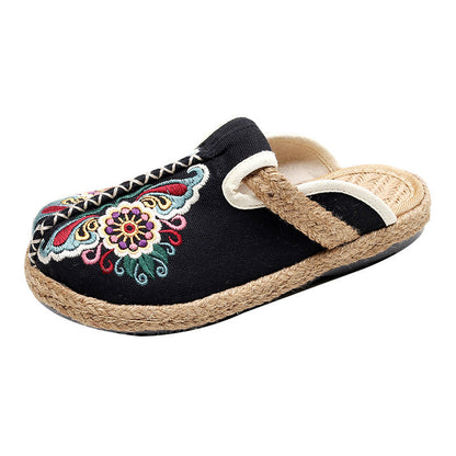 Ethnic Style Embroidered Slippers Hand-woven