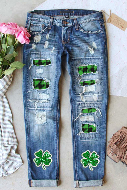 Distressed jeans with unique flair