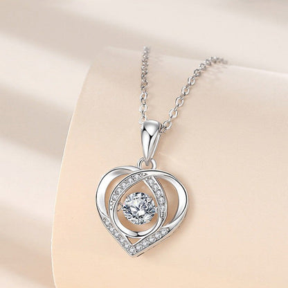 Beating Luxury Love Rhinestones Necklace Jewelry