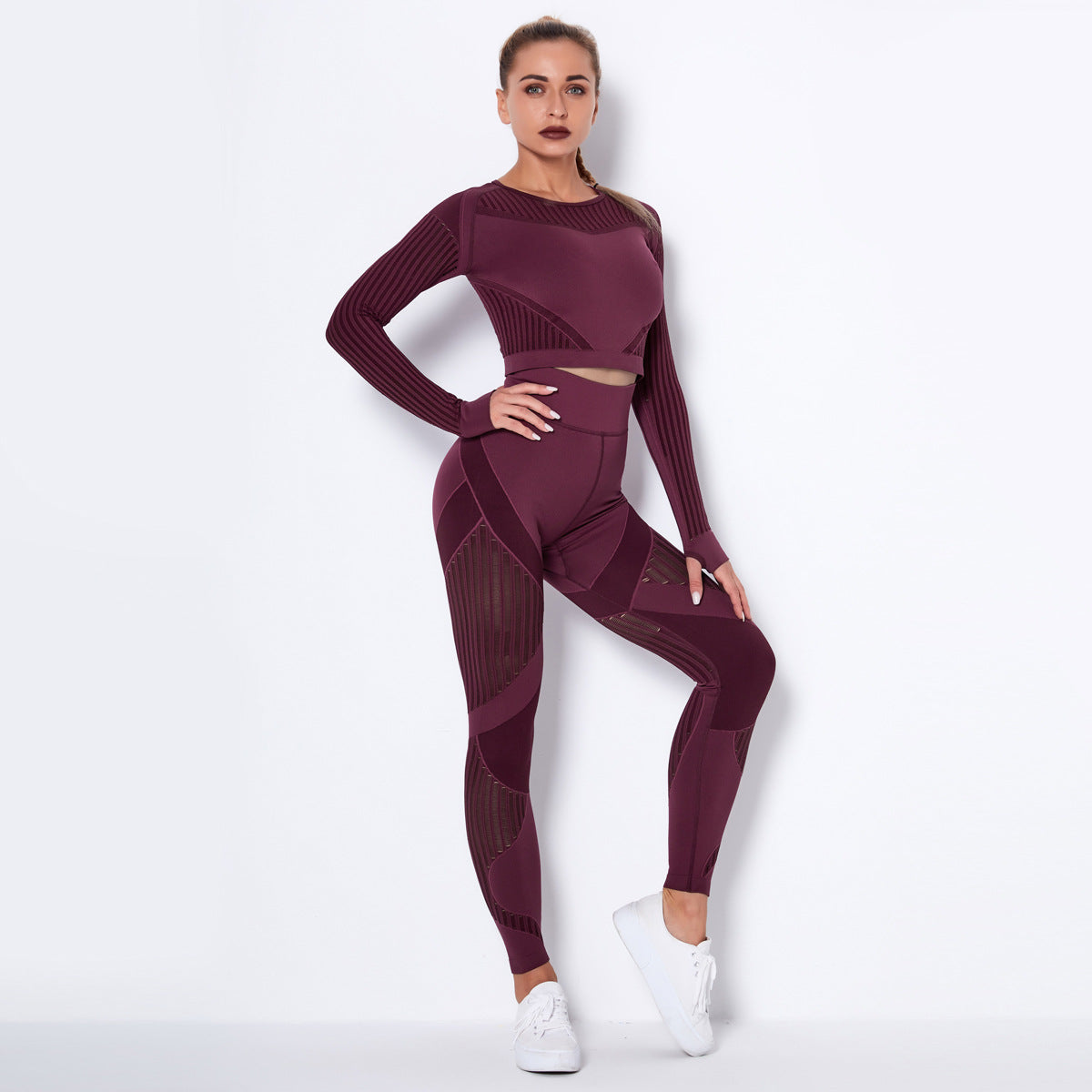 Absorbent long-sleeved yoga suit