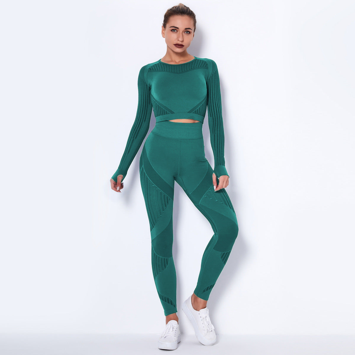 Absorbent long-sleeved yoga suit