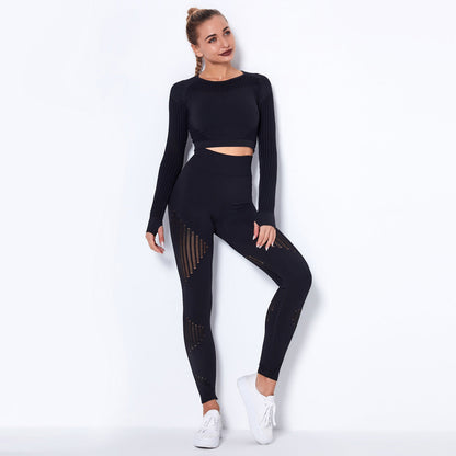 Absorbent long-sleeved yoga suit