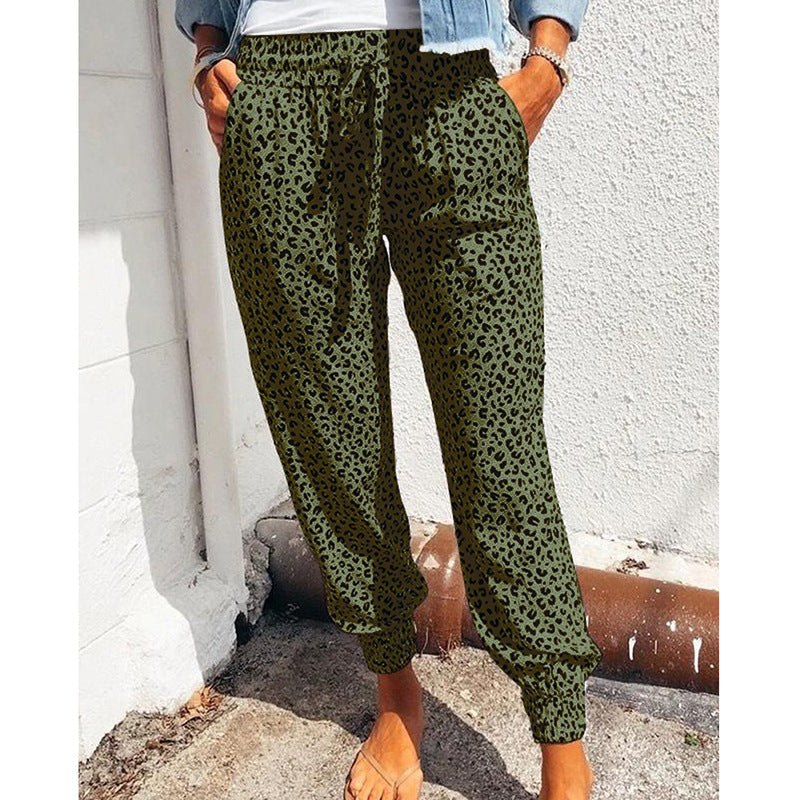 Hot Style Loose Print Casual Trousers