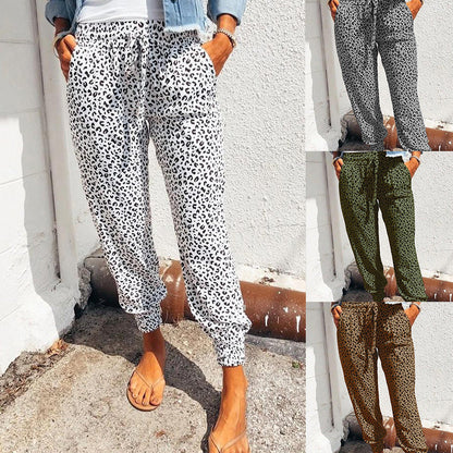 Hot Style Loose Print Casual Trousers