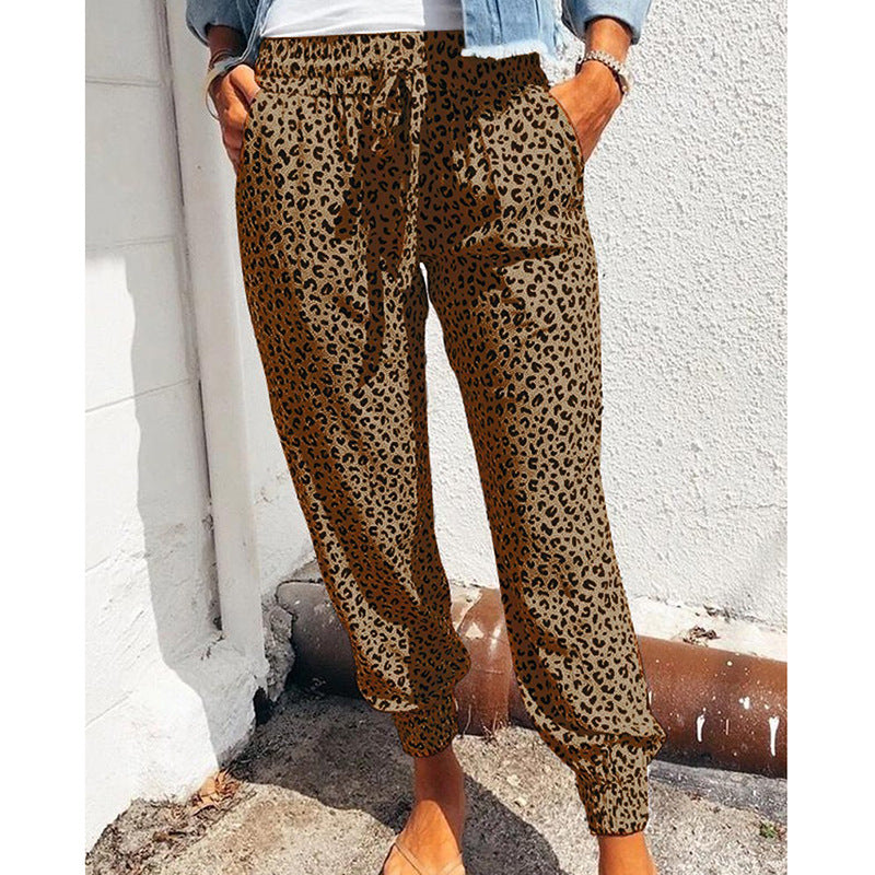 Hot Style Loose Print Casual Trousers