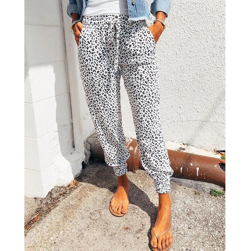 Hot Style Loose Print Casual Trousers