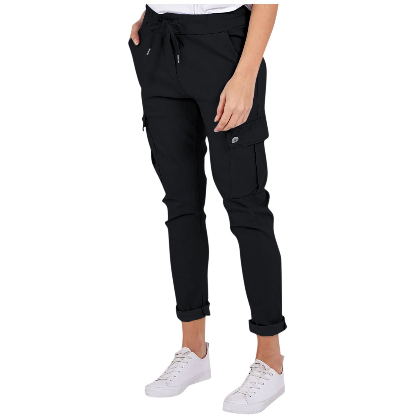 Casual Cargo Pants With Pockets Waist Pencil Trousers