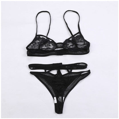 Up And Down Split Two-piece Suit Hollow Out Sexy Lingerie