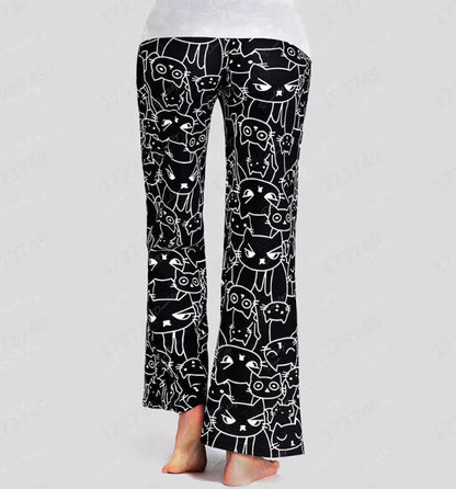 Digital Printing Wide Leg Pants