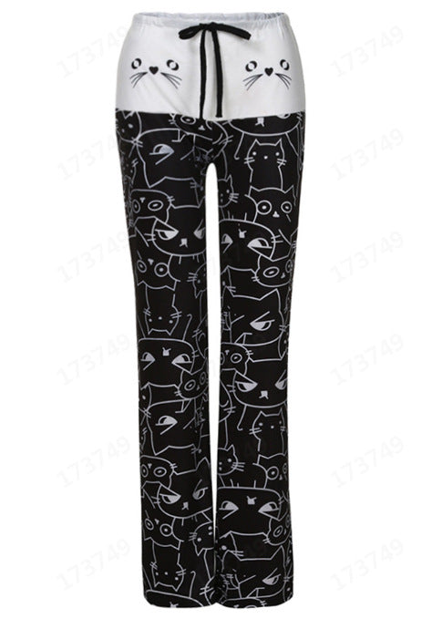 Digital Printing Wide Leg Pants