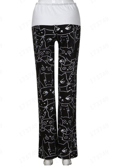 Digital Printing Wide Leg Pants