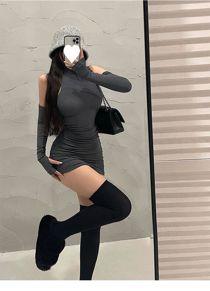 Spring Sexy Turtleneck New Halter Hip Skirt For Women