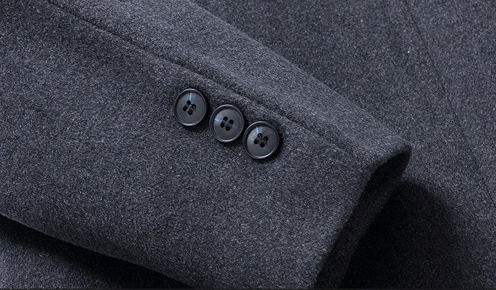 Simple Solid Color Men's Coat