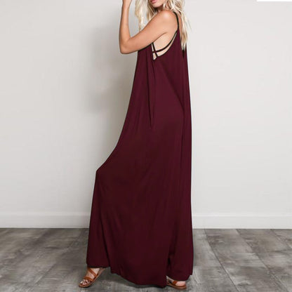 Summer V Neck Long Jumpsuits