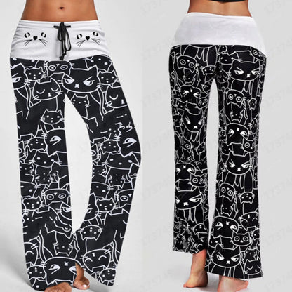 Digital Printing Wide Leg Pants