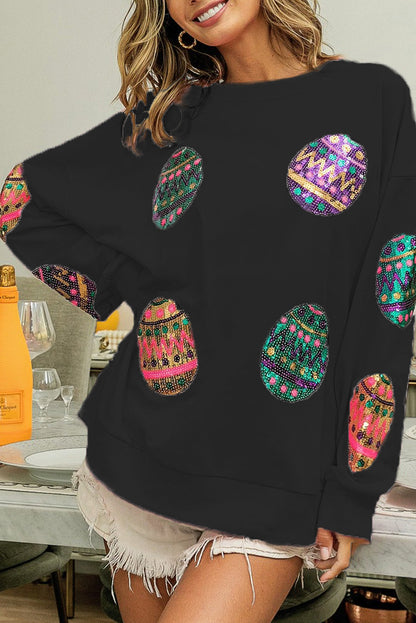 Oversized sweatshirt with Easter egg print