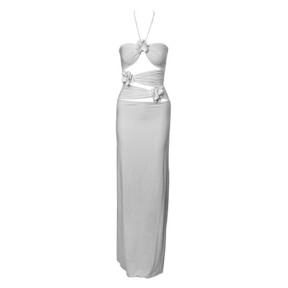 Slim-fit Three-dimensional Waist-tight out Halter Dress