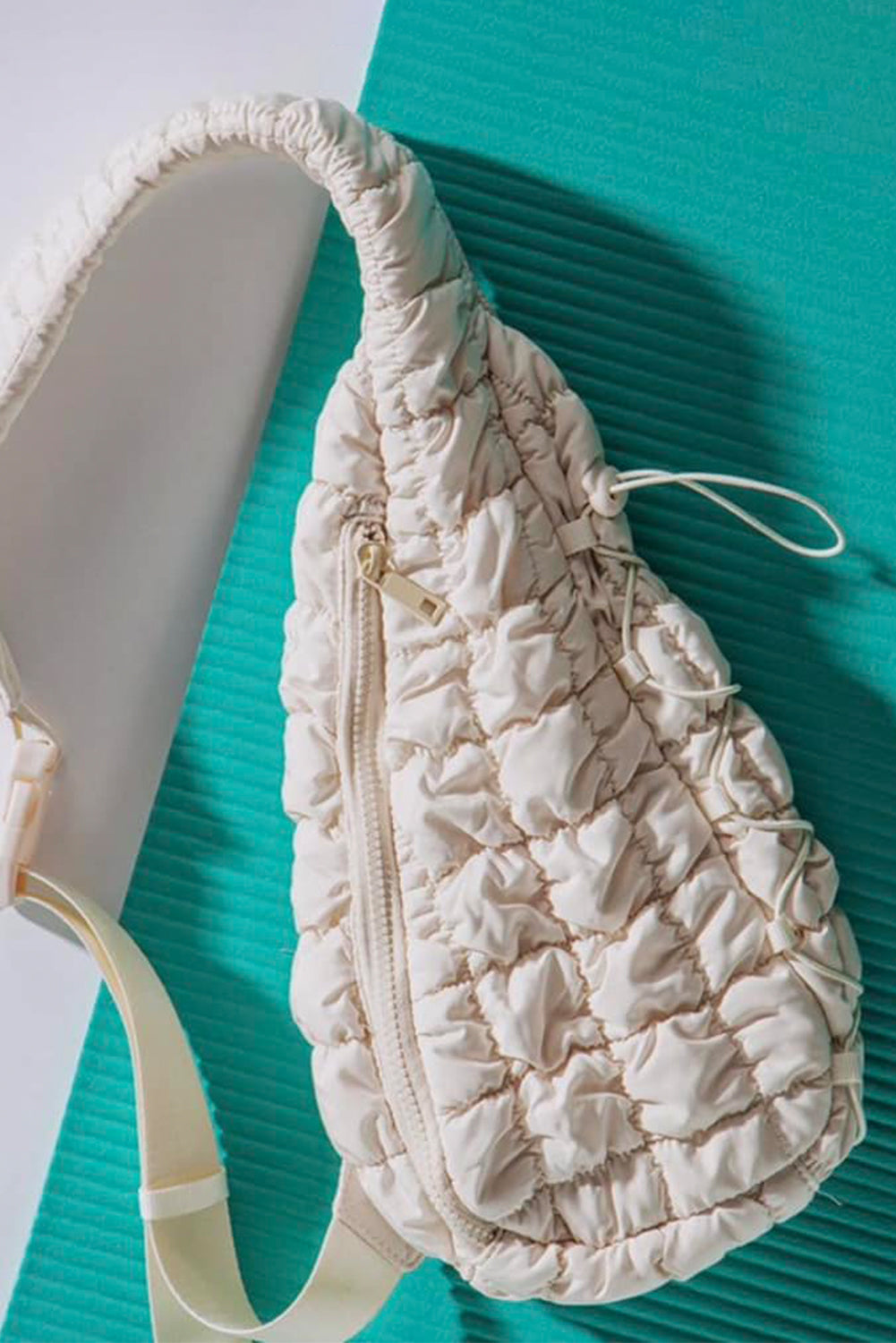 Marshmallow Quilted Drawstring Sling Bag