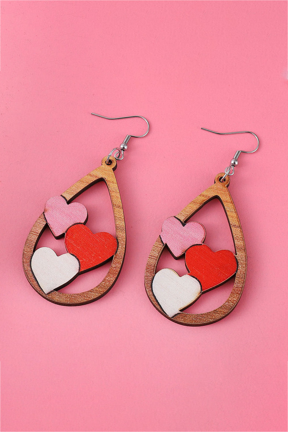 Valentine's water drop earrings, red.