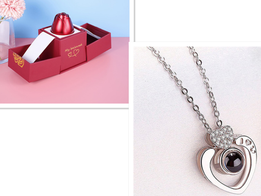 Metal Rose Jewelry Necklace Gifts