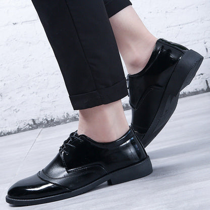 Business Formal Wear British Black Soft End Leather Shoes Men