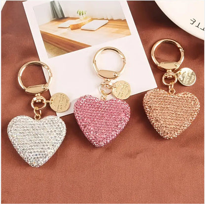 Creative Fashion Rhinestone Heart Keychain Pendant