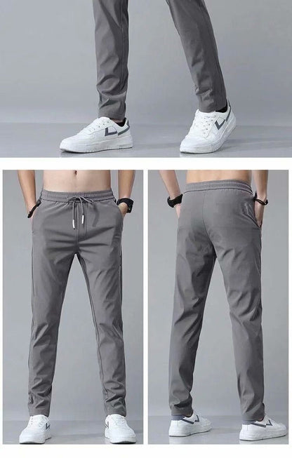 Drawstring Trousers Thin Casual Pants Straight Sweatpants