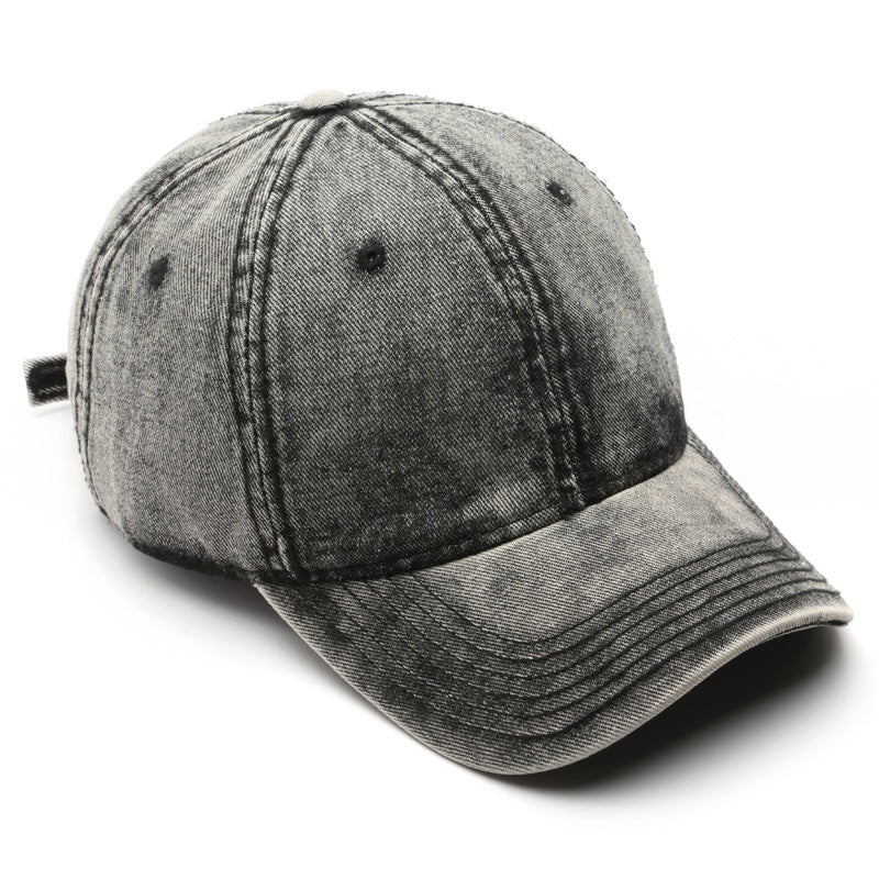 Street-style washed denim cap