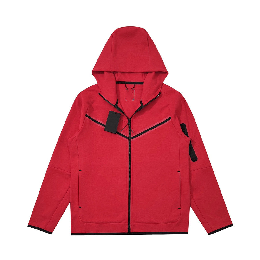 Air Layer Cotton Knit Hooded Jacket Zipper