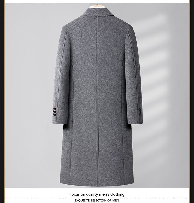 Woolen Coat Long Double Breasted