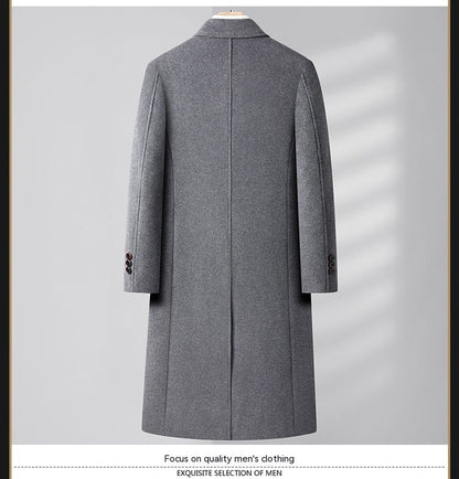 Woolen Coat Long Double Breasted