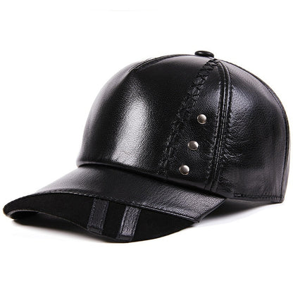 Sheepskin Korean-style leather cap