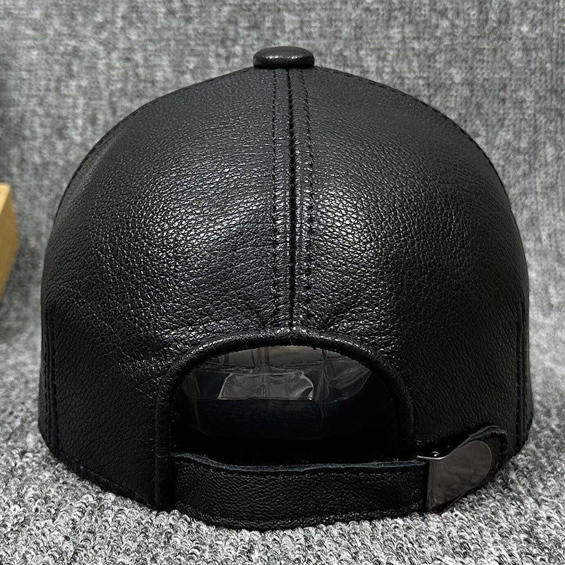 Versatile men's leather baseball cap