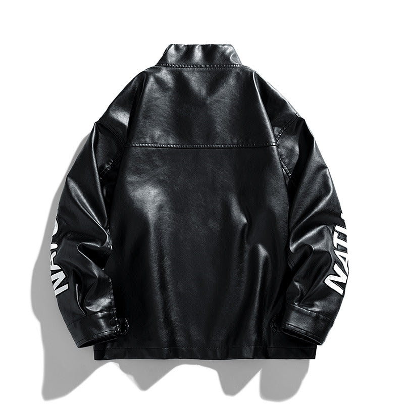 Warm cotton-padded motorcycle jacket.