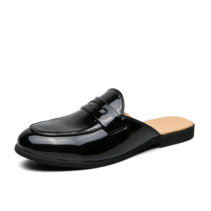 Supportive closed-toe leather slippers